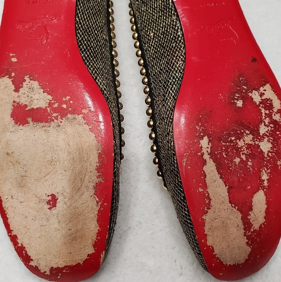 Authentic Christian louboutin black and gold flats - Picture 3 of 8